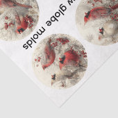 Papier Mousseline Decoupage 3" Snow Globe Moulds Cardinals Winter (Détail)