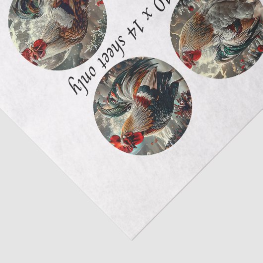 Papier Mousseline Decoupage 3" Snow Globe Moulds Roosters Red Barn (Détail)