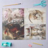 Papier Mousseline Découpage 4 Designs Père Noël Highland Cow Angel H (Artisanat)