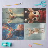 Papier Mousseline Découpage 4 Scrapbooking Design de rennes de Noël (Artisanat)