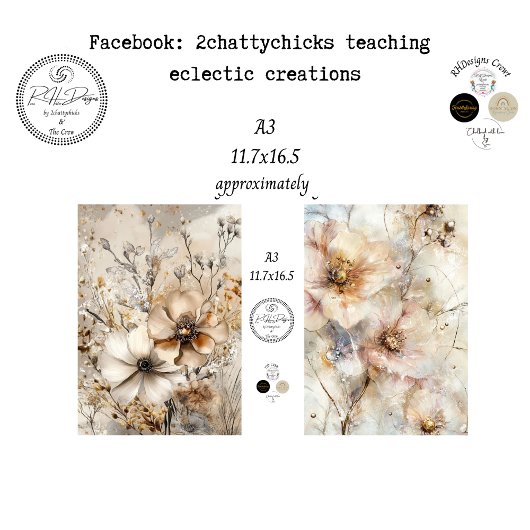 Papier Mousseline Decoupage A3 Botanicals Artwork Designs