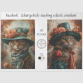 Papier Mousseline Decoupage A3 Scrapbooking Victorian Whimsical Cats (Recto)