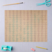 Papier Mousseline Découpage À damiers vert et rose déprimé (Artisanat)