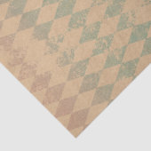 Papier Mousseline Découpage À damiers vert et rose déprimé (Détail)