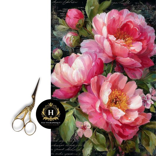 Papier Mousseline Découpage à fleurs rose pâle