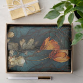 Papier Mousseline Découpage à fleurs texturées orange et blanche (Cadeau)