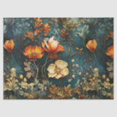 Papier Mousseline Découpage à fleurs texturées orange et blanche (Recto)