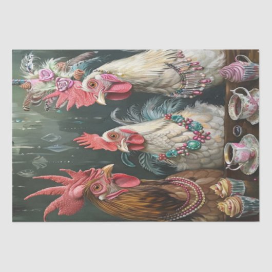Papier Mousseline Découpage à haute poule de thé (Recto)