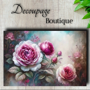 Papier Mousseline Découpage à la brume de rose romantique