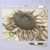 Papier Mousseline Découpage à l'ancienne de Sunflower Sepia Tone Vin (Artisanat)