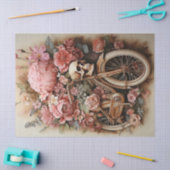 Papier Mousseline Découpage à l'aquarelle du crâne floral (Artisanat)