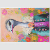 Papier Mousseline Découpage à l'autruche florale (Recto)