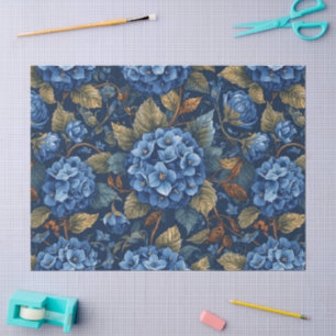 Papier Mousseline Découpage à motif floral d'hortensia délavé élégan