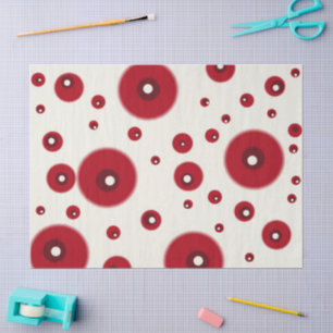 Papier Mousseline Découpage à motif funky points rouges ivoire