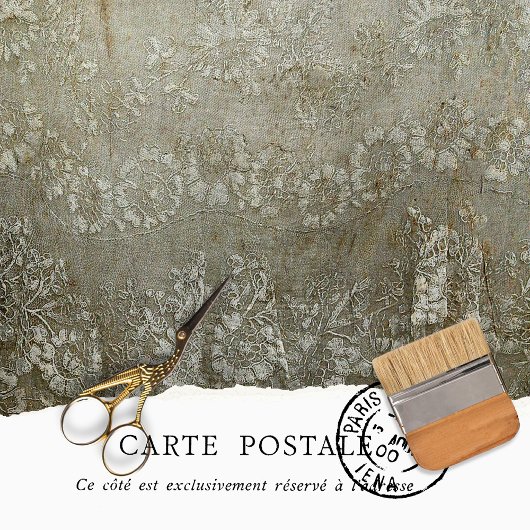 Papier Mousseline Découpage à texture de dentelle couleur crème rust