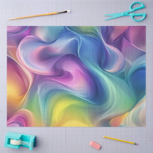 Papier Mousseline Découpage Abstrait Aquarelle Motif dynamique (Artisanat)