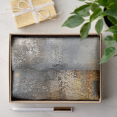 Papier Mousseline Découpage Abstrait Artwork Gold Black Grey (Cadeau)