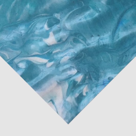 Papier Mousseline Découpage Abstrait bleu turquoise (Détail)