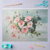 Papier Mousseline Découpage Abstrait de bouquet floral rose (Artisanat)