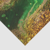 Papier Mousseline Découpage Abstrait Faux Gold Metallic Foil Green (Détail)