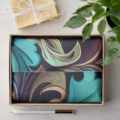 Papier Mousseline Découpage Abstrait motif floral bleu pourpre (Cadeau)