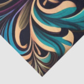 Papier Mousseline Découpage Abstrait motif floral bleu pourpre (Détail)