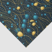 Papier Mousseline Découpage Abstrait or et bleu moderne (Détail)