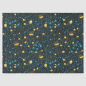 Papier Mousseline Découpage Abstrait or et bleu moderne (Recto)