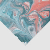 Papier Mousseline Découpage Abstrait turquoise bleu corail (Détail)