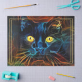 Papier Mousseline Découpage Abstraite en chat noir arc-en-ciel (Artisanat)