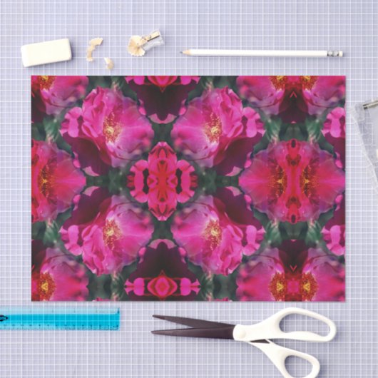 Papier Mousseline Découpage Abstraite Fleur rose (Artisanat)