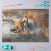 Papier Mousseline Découpage Abstraite peinture Fox Forêt d'automne (Artisanat)