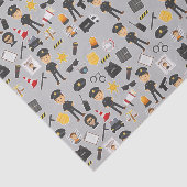 Papier Mousseline Découpage Agent de police fête d'anniversaire gris (Détail)