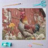 Papier Mousseline Découpage Agricole rustique Scène Rooster Chicks G (Artisanat)