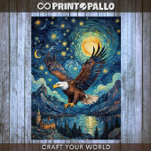 Papier Mousseline Découpage - Aigle dans un monde Van Gogh -