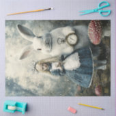 Papier Mousseline Découpage Alice Wonderland & Rabbit Fairytale (Artisanat)
