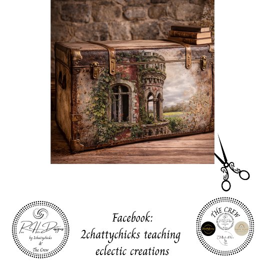 Papier Mousseline Decoupage Ancient Irish Castle Overgrown Ivy 