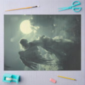 Papier Mousseline Découpage Ange angulaire lunaire en attente (Artisanat)