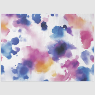 Papier Mousseline Découpage Aquarelle Arrière - plan bleu violet ros