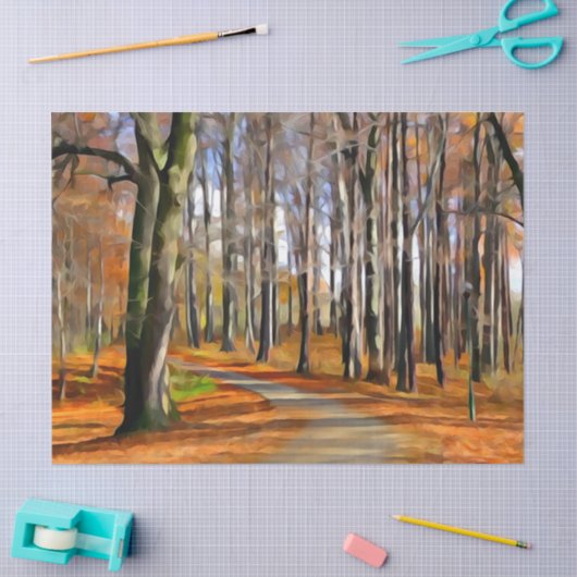 Papier Mousseline Découpage aquarelle de forêt (Artisanat)