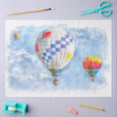 Papier Mousseline Découpage aquarelle des ballons à air chaud (Artisanat)