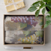 Papier Mousseline Découpage aquarelle des raisins et des vignes (Cadeau)