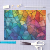 Papier Mousseline Découpage arc-en-ciel en verre tendu (Artisanat)