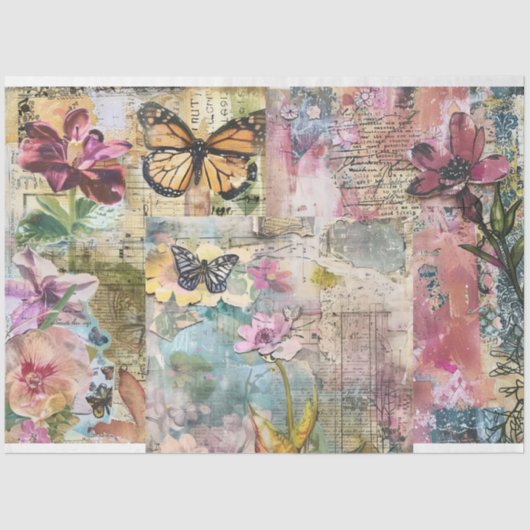 Papier Mousseline Découpage Art Abstrait vintage (Recto)