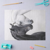 Papier Mousseline Découpage Art Cheval Stallion Noir et Blanc (Artisanat)