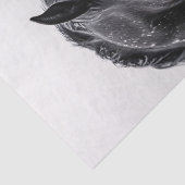 Papier Mousseline Découpage Art Cheval Stallion Noir et Blanc (Détail)