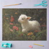 Papier Mousseline Découpage Art de l'agneau mignon et du papillon (Artisanat)