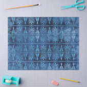 Papier Mousseline Découpage Art déco bleu (Artisanat)