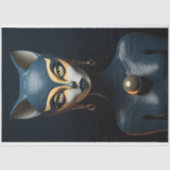 Papier Mousseline Découpage Art Déco Chat (Recto)