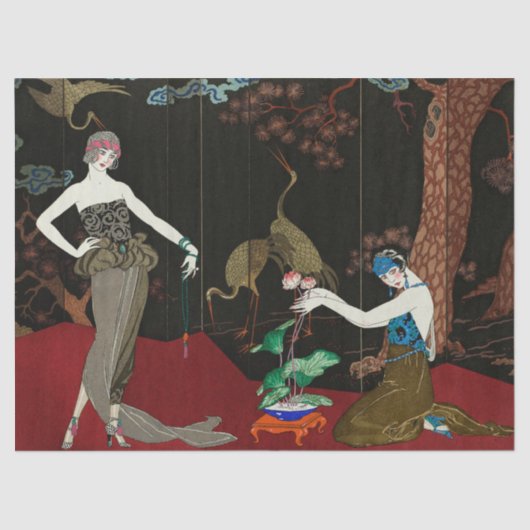 Papier Mousseline Découpage Art déco Flapper 1920's Decoupage (Recto)